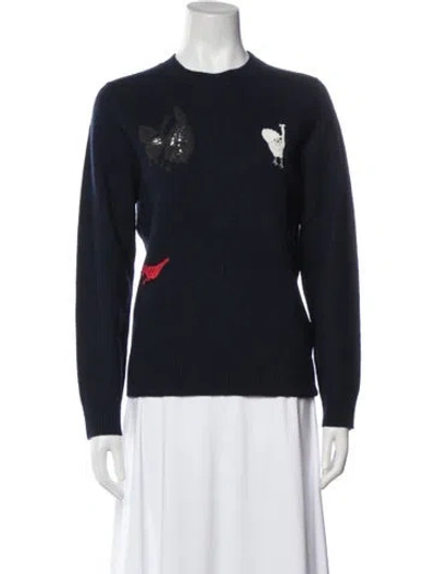 Pre-owned Celine Wool Graphic Print Sweater In Blue