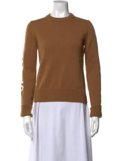 Pre-owned Celine Wool Graphic Print Sweater In Brown