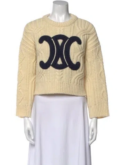 Pre-owned Celine Wool Graphic Print Sweater In Neutral