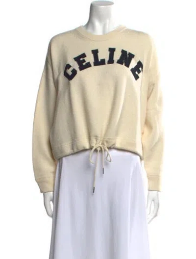 Pre-owned Celine Wool Graphic Print Sweater In Neutral