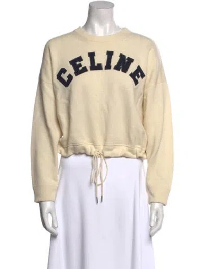 Pre-owned Celine Wool Graphic Print Sweater In Neutral