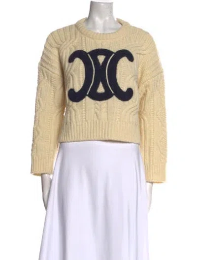 Pre-owned Celine Wool Graphic Print Sweater In Neutral