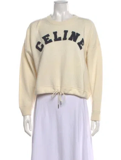 Pre-owned Celine Wool Graphic Print Sweater In Neutral