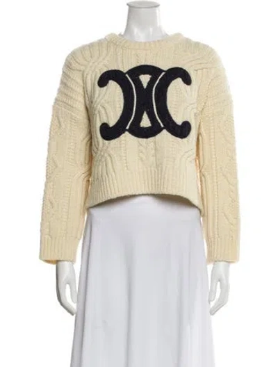 Pre-owned Celine Wool Graphic Print Sweater In Neutral