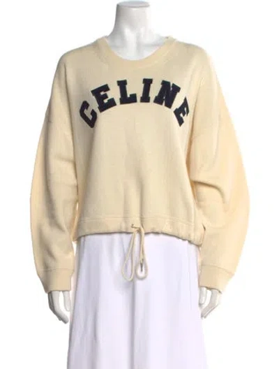 Pre-owned Celine Wool Graphic Print Sweater In Neutral