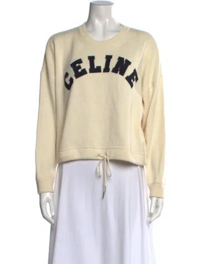 Pre-owned Celine Wool Graphic Print Sweater In Neutrals
