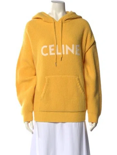 Pre-owned Celine Wool Graphic Print Sweater In Yellow
