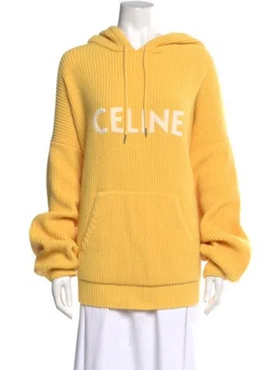 Pre-owned Celine Wool Graphic Print Sweater In Yellow