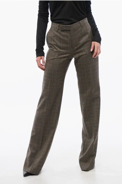 Celine Plaid Wool Tommy Casual Pants In Green
