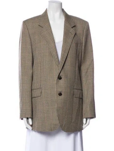 Pre-owned Celine Wool Houndstooth Print Blazer In Neutral