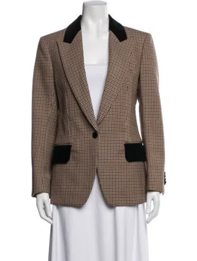 Pre-owned Celine Wool Houndstooth Print Blazer W/ Tags In Neutrals