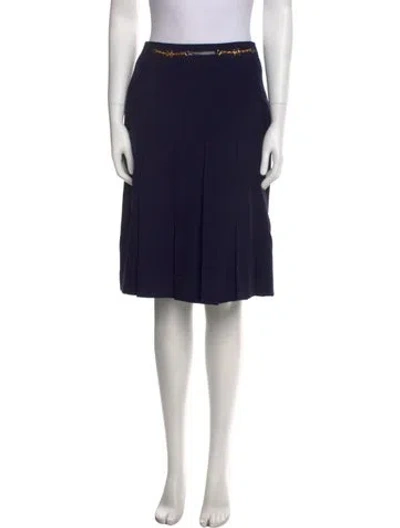 Pre-owned Celine Wool Knee-length Skirt In Blue