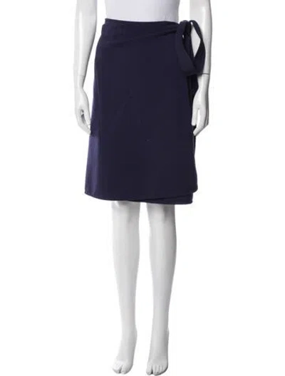 Pre-owned Celine Wool Knee-length Skirt In Blue