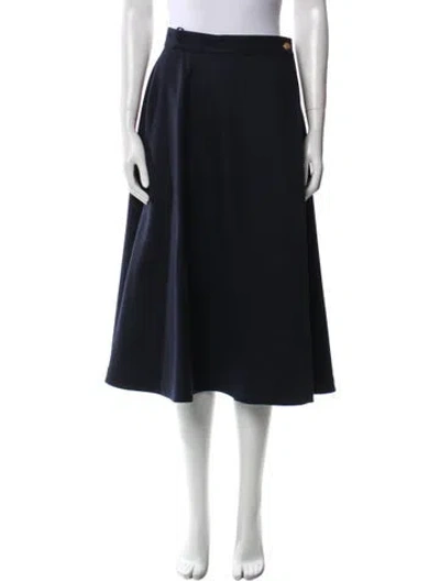Pre-owned Celine Wool Knee-length Skirt In Blue