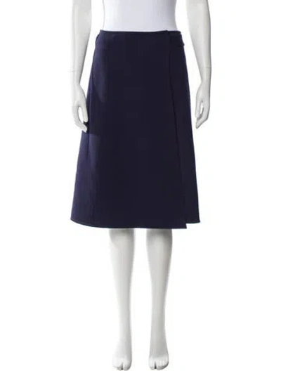 Pre-owned Celine Wool Knee-length Skirt In Blue