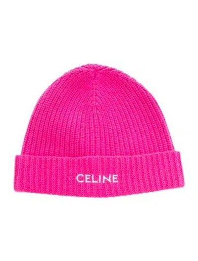 Pre-owned Celine Wool Knit Beanie In Pink