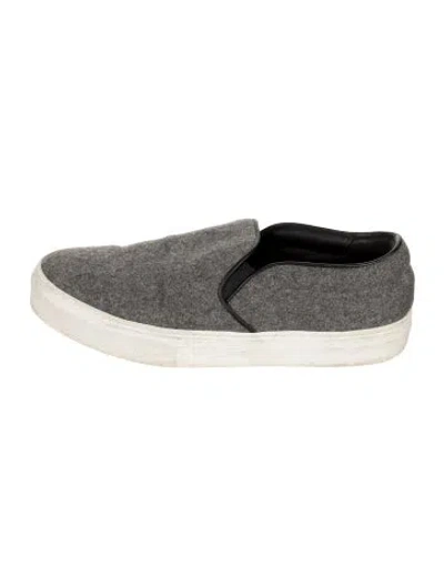 Pre-owned Celine Wool Loafers In Grey