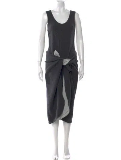 Pre-owned Celine Wool Long Dress In Gray