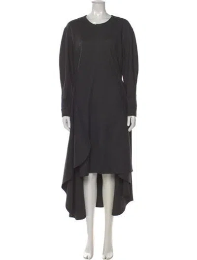 Pre-owned Celine Wool Long Dress In Gray
