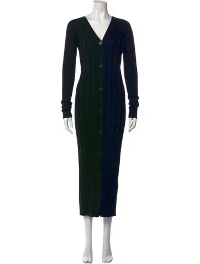 Pre-owned Celine Wool Long Dress In Multi