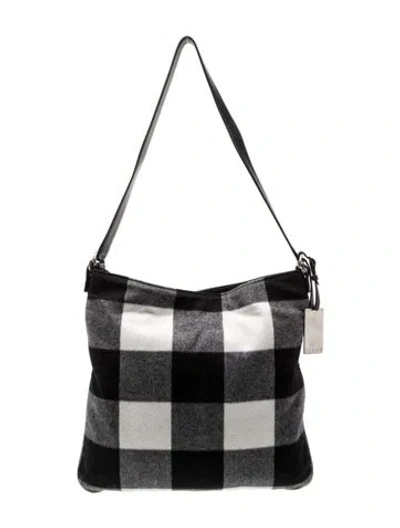 Pre-owned Celine Wool Messenger Bag Vintage In Black