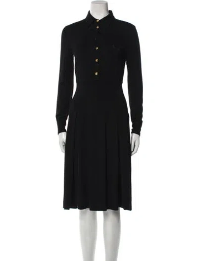Pre-owned Celine Wool Midi Length Dress In Black