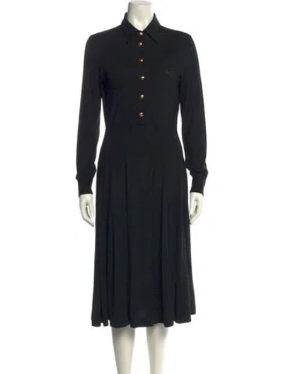 Pre-owned Celine Wool Midi Length Dress In Black
