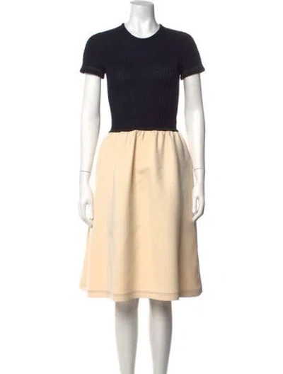 Pre-owned Celine Wool Midi Length Dress In Blue/neutrals