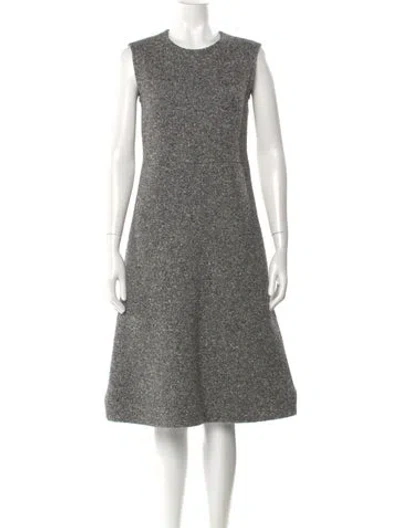 Pre-owned Celine Wool Midi Length Dress In Gray