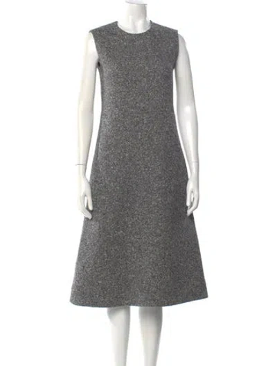 Pre-owned Celine Wool Midi Length Dress In Gray