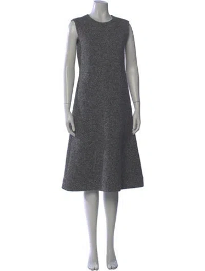 Pre-owned Celine Wool Midi Length Dress In Gray