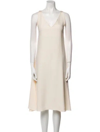 Pre-owned Celine Wool Midi Length Dress In Neutral