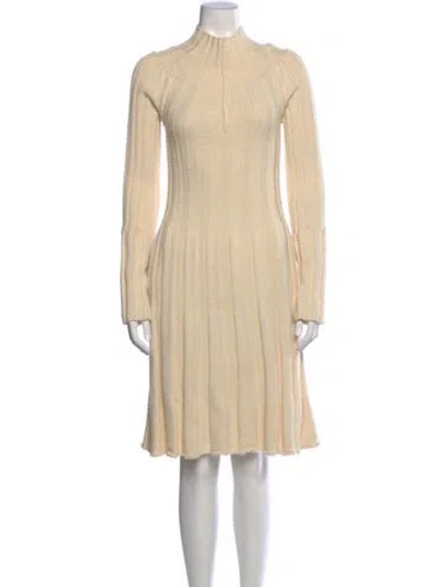Pre-owned Celine Wool Midi Length Dress In Neutral