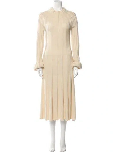 Pre-owned Celine Wool Midi Length Dress In Neutrals