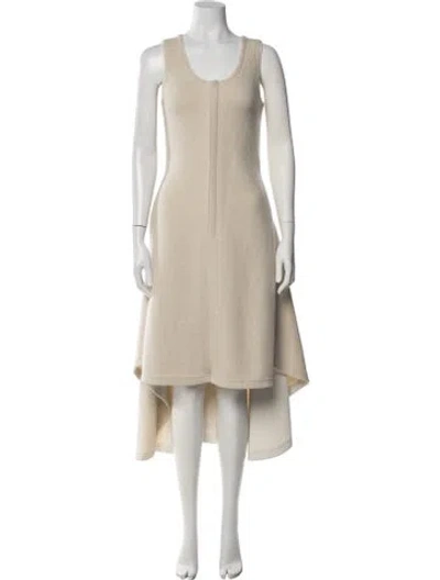 Pre-owned Celine Wool Midi Length Dress W/ Tags In Neutral
