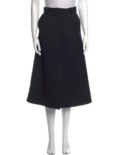 Pre-owned Celine Wool Midi Length Skirt In Black