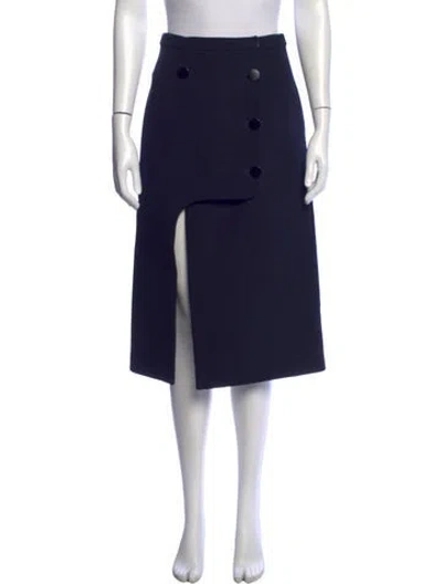 Pre-owned Celine Wool Midi Length Skirt In Blue