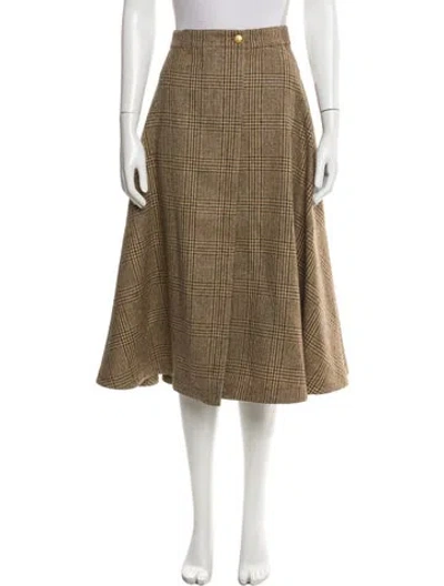 Pre-owned Celine Wool Midi Length Skirt In Brown