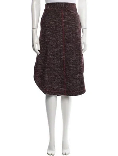 Pre-owned Celine Wool Midi Length Skirt In Burgundy