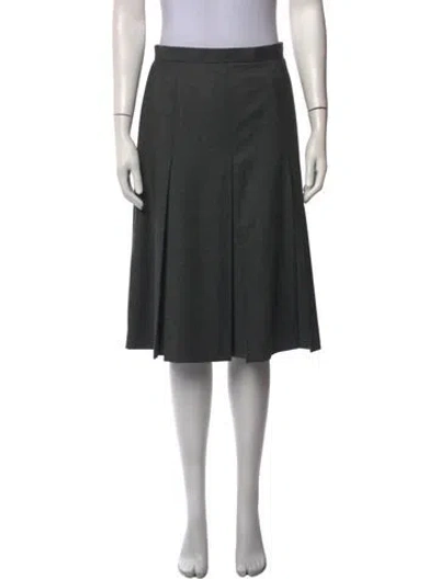 Pre-owned Celine Wool Midi Length Skirt In Grey