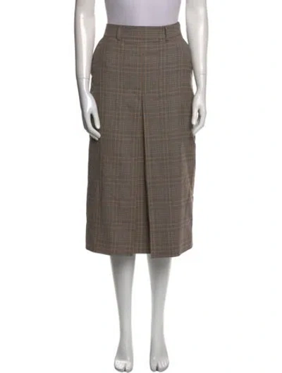 Pre-owned Celine Wool Midi Length Skirt In Neutral