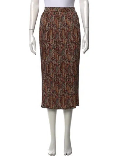 Pre-owned Celine Wool Midi Length Skirt In Orange