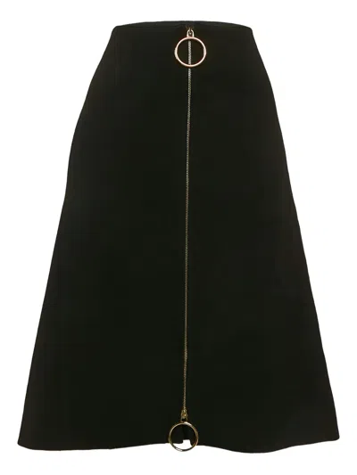 Pre-owned Celine Wool Midi Skirt In Black