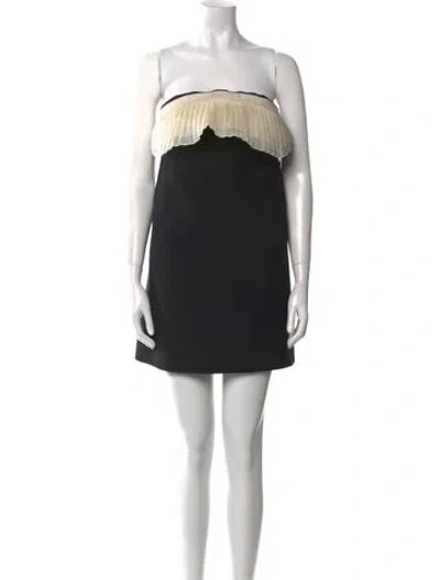 Pre-owned Celine Wool Mini Dress In Black