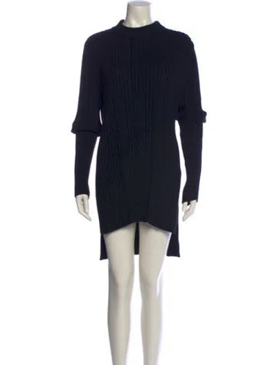 Pre-owned Celine Wool Mini Dress In Black