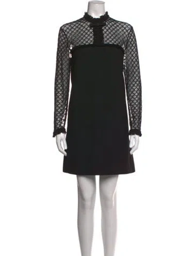 Pre-owned Celine Wool Mini Dress In Black