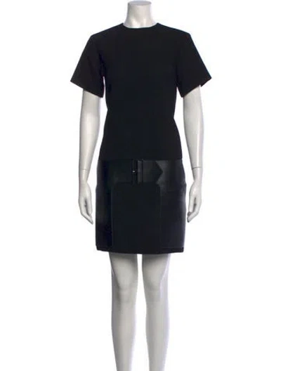 Pre-owned Celine Wool Mini Dress In Black
