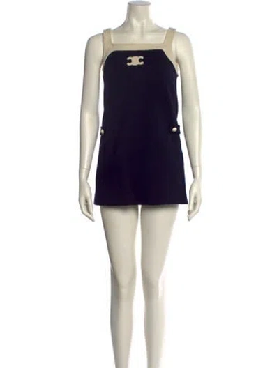 Pre-owned Celine Wool Mini Dress In Multi