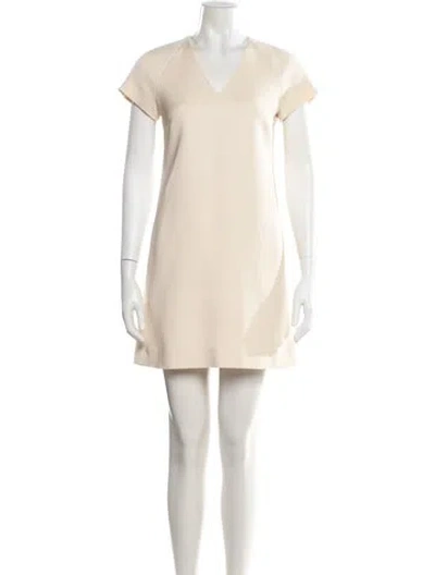 Pre-owned Celine Wool Mini Dress In Neutrals