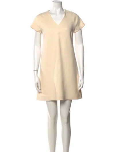 Pre-owned Celine Wool Mini Dress In Neutrals